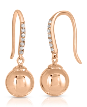 image of Brilliant Bubbles Diamond 1/10 ct. t.w. Line Drop Earring Designed in 14k Rose Gold over Sterling Silver