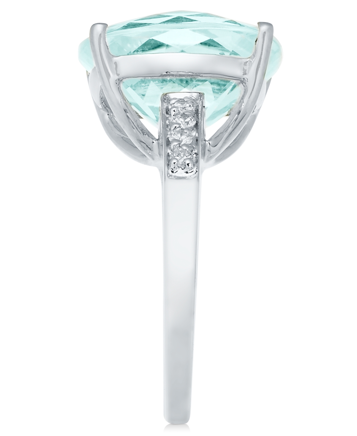 (6-3/8 ct. t.w.) & Diamond (1/8 ct. t.w.) Ring in Sterling Silver - Aquamarine