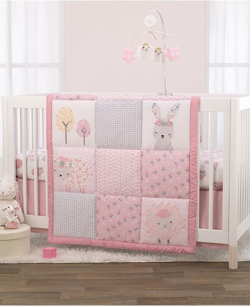 Nojo Nojo Farm Chic Little Lambs 3 Piece Crib Bedding Set