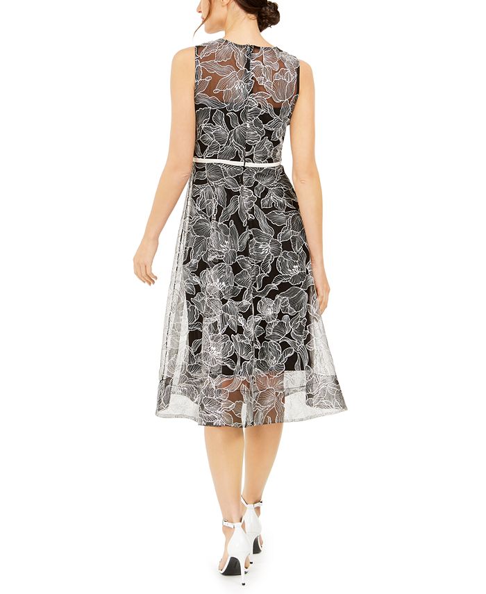 Calvin Klein Embroidered Midi Dress - Macy's