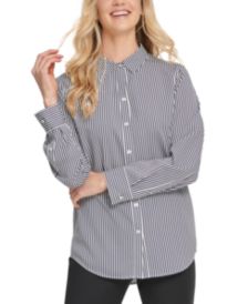 Striped Button-Front Shirt