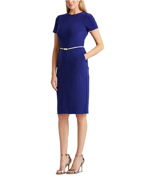 Lauren Ralph Lauren Belted Jersey Dress & Reviews - Dresses - Women ...