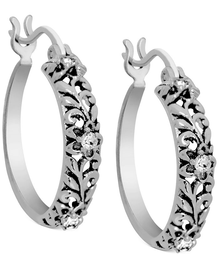 Kona Bay Flower Hoop Earrings in Silver-Plate - Macy's