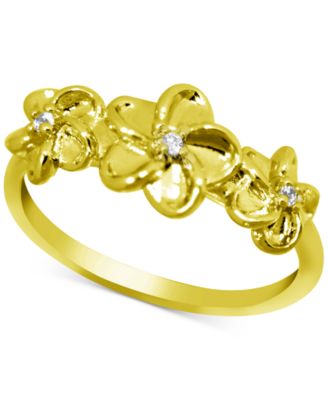 Kona Bay - Flower Trio Ring in Gold-Plate