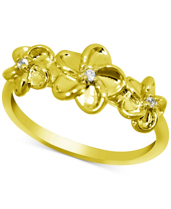 Kona Bay - Flower Trio Ring in Gold-Plate
