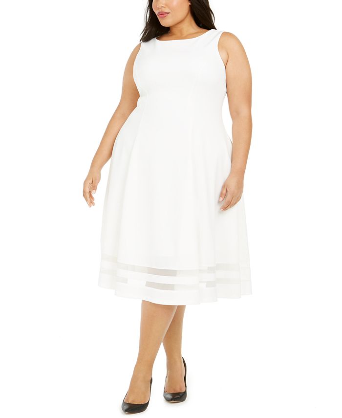 Calvin Klein Trendy Plus Size Illusion-Hem Midi Dress & Reviews - Dresses - Plus  Sizes - Macy's