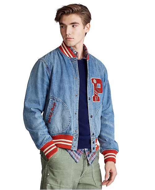 Polo Ralph Lauren Men S Denim Letterman Jacket Reviews