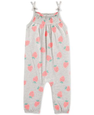 Carter's - Baby Girls Strawberry-Print Cotton Jumpsuit