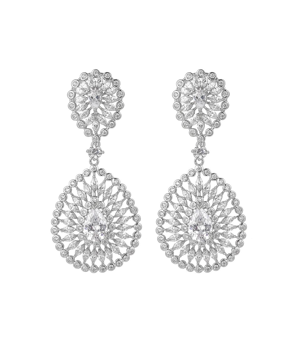 Silver-Tone Accent Big Disc Earrings - Silver-Tone