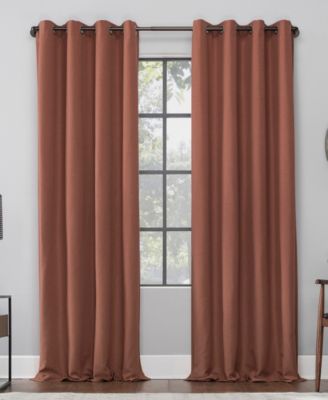 Linen Blend Blackout Grommet Top Curtain