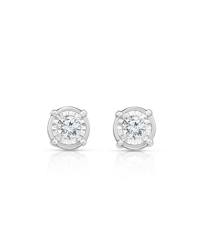 TruMiracle Diamond (3/4 ct. t.w.) Stud Earrings in 14k White Gold - Macy's