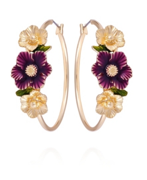 image of Nanette Lepore Winter Garden Flower Hoop Earrings