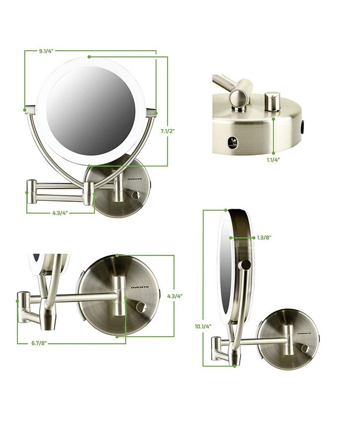 OVENTE 7.5" LED Lighted Wall Mount Makeup Mirror Macy's