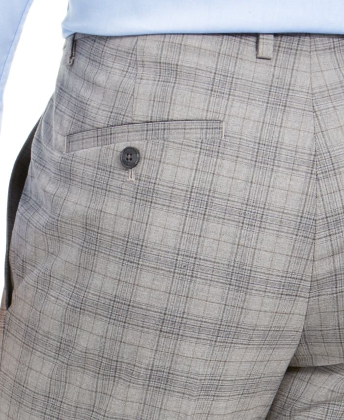 Kenneth Cole Reaction Men's Slim-Fit Stretch Plaid Dress Pants - Macy's