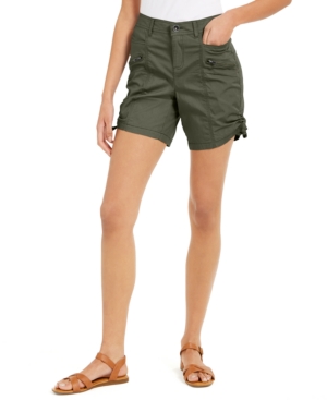 STYLE & CO PETITE COTTON ZIP CARGO SHORTS, CREATED FOR MACY'S