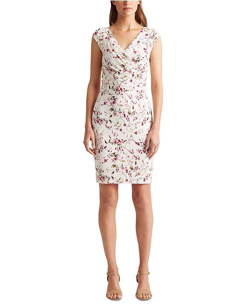 Lauren Ralph Lauren Floral Jersey Surplice Dress Reviews