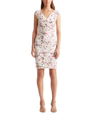 Lauren Ralph Lauren Floral Jersey Surplice Dress - Macy's