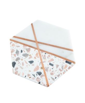 Thirstystone - Pink Terrazzo & White Marble Hexagon Trivet