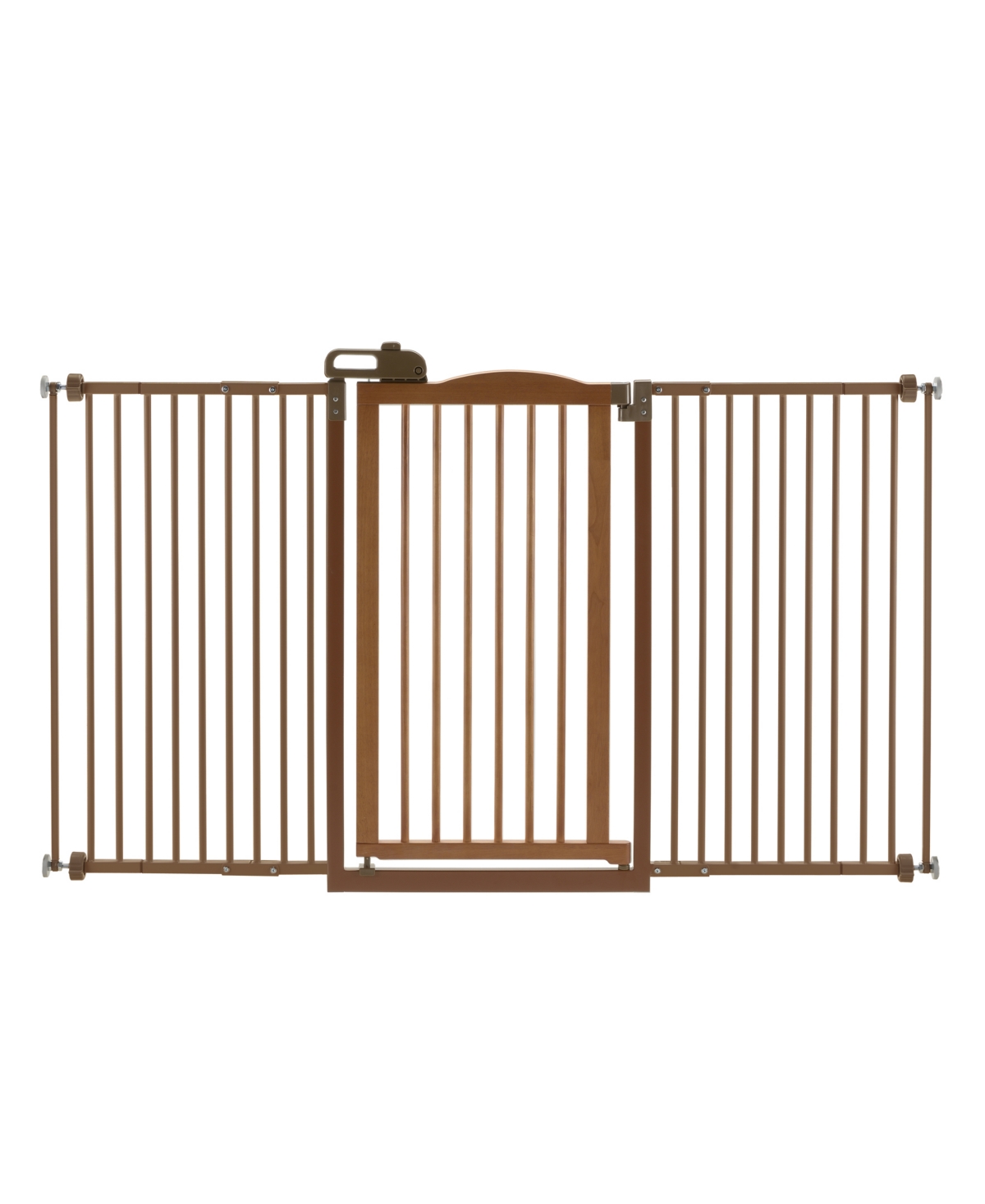 Tall One-Touch Gate Ii Wide - Brown