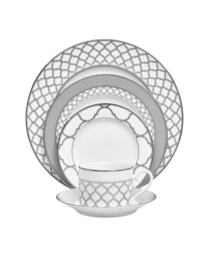 Noritake Eternal Palace 5 Piece Place Setting In White And Platinum