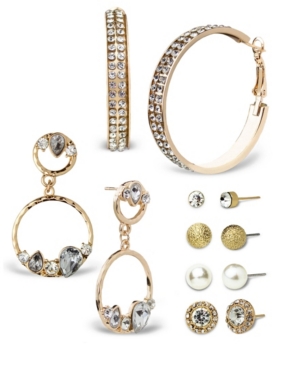 image of True Love Accessories Sparkle Stud, Hoop and Mini Statement Ear Set
