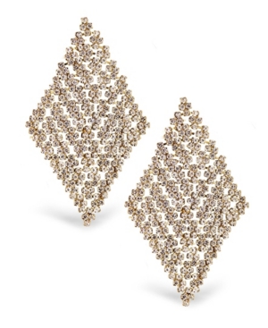 image of Statement Accessories Diamond Shape Stone Statement Earrings