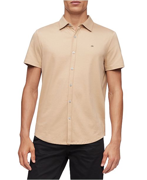 Calvin Klein Men S Liquid Knit Shirt Reviews Casual Button