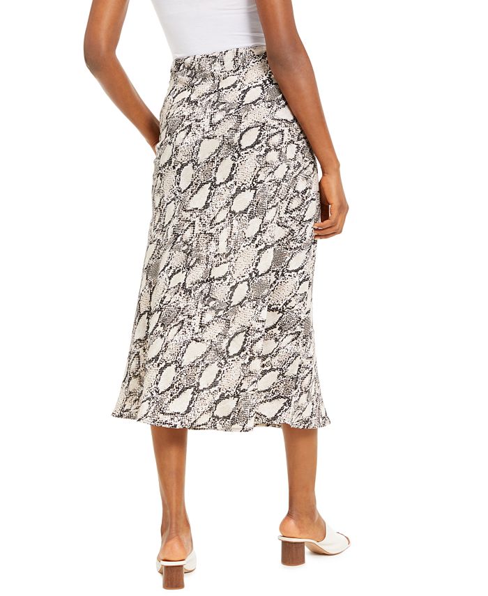 Bar III Snake-Print Midi Skirt, Created for Macy's - Macy's