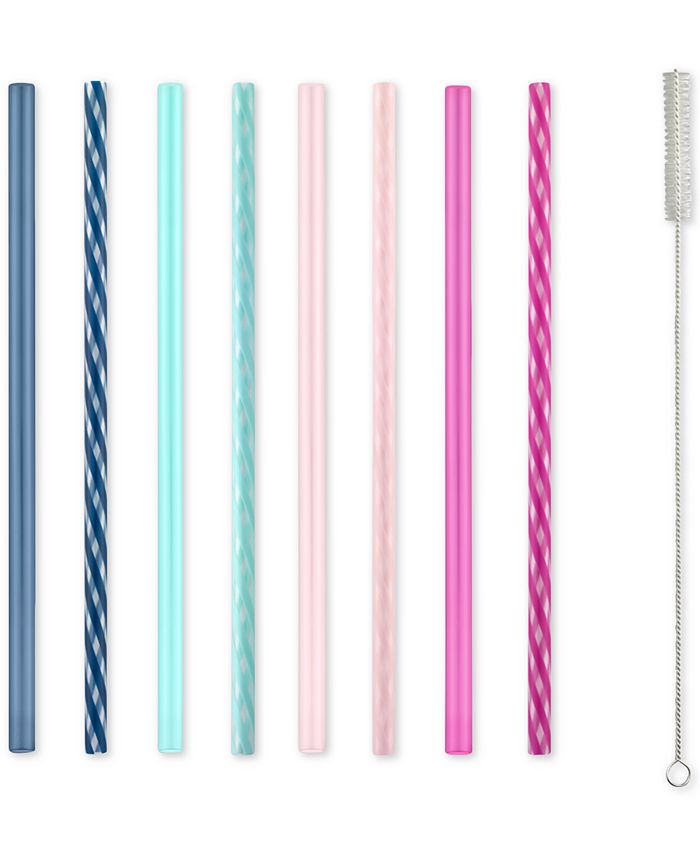 Ello Impact Reusable Plastic Straws, Set of 8 - Macy's