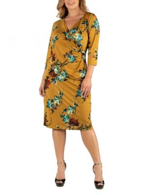 yellow wrap dress plus size