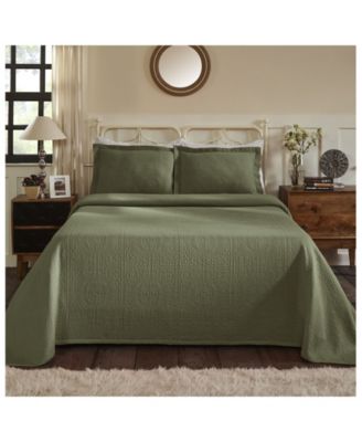 100% Cotton Fleur De Lis Medallion All-Season 3-Piece Coverlet Set, King