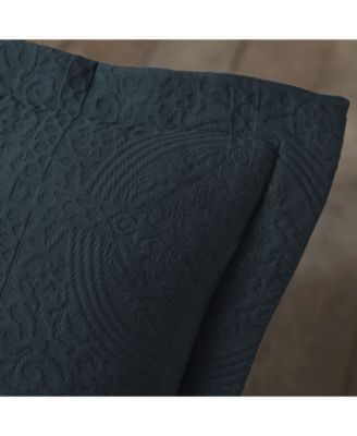 100% Cotton Fleur De Lis Medallion All-Season 3-Piece Coverlet Set, Full