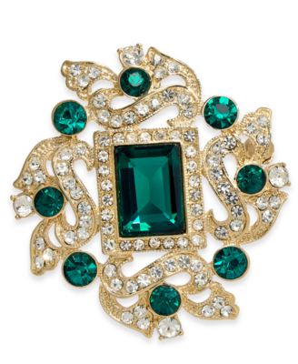 Charter Club - Gold-Tone Crystal Pin