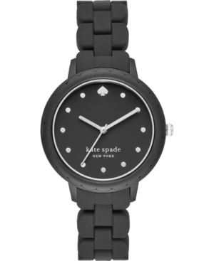 image of Kate Spade New York Women-s Morningside Black Silicone Strap Watch 38mm