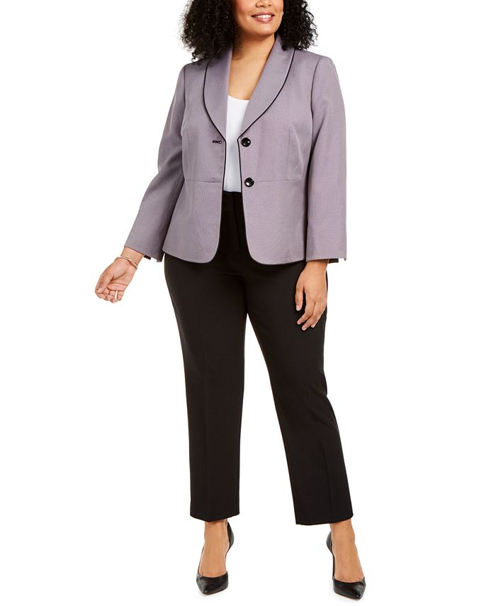 Le Suit Plus Size Printed Pantsuit - Macy's