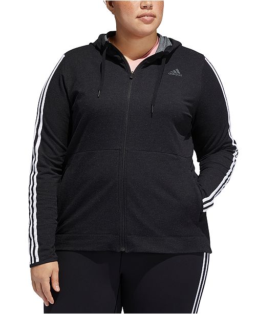 Adidas Plus Size Striped Zip Hoodie Reviews Jackets Blazers