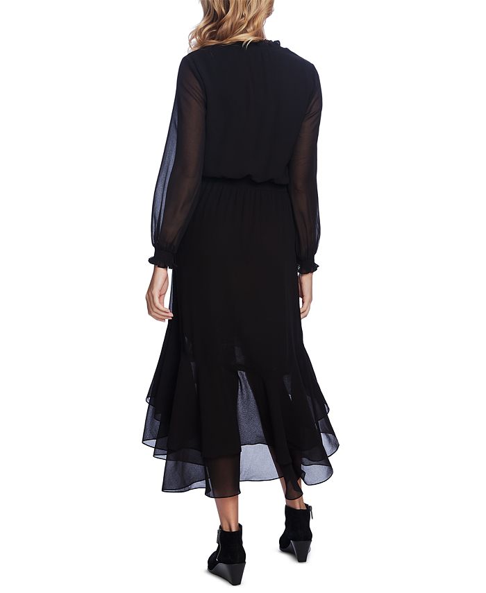 1.STATE Smocked Long Sleeve Maxi Dress