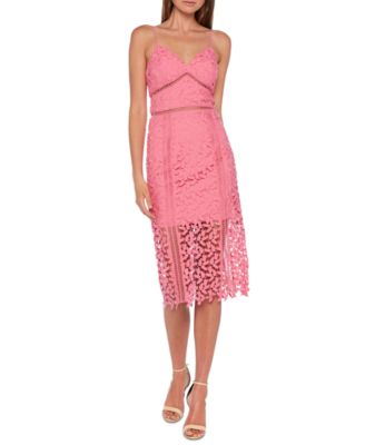 bardot pink lace dress