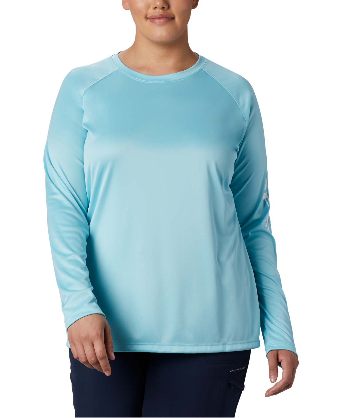 Columbia Plus Size Pfg Tidal Tee Ii Omni-shade T-shirt In Clear Blue