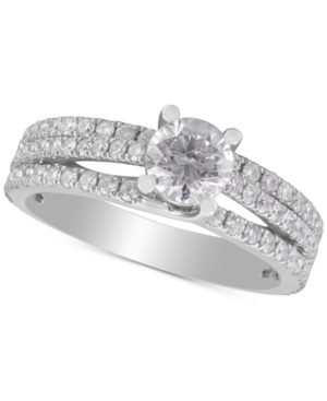 image of Diamond Three-Row Engagement Ring (1-1/2 ct. t.w.) in 14k White Gold