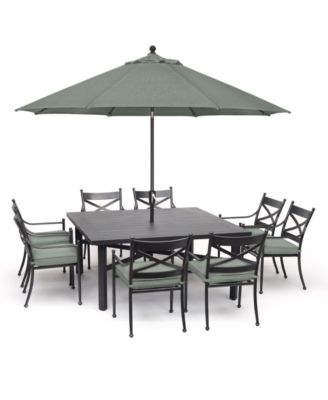 Montclaire Outdoor Aluminum 9 Pc. Dining Set 64 X 64 Table 8 Dining Chairs With Sunbrella Cushions Created for Macy s Macy s