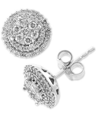 effy diamond cluster earrings