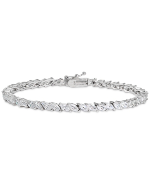 Shop Giani Bernini Cubic Zirconia Marquise Tennis Bracelet In Sterling Silver, Created For Macy's