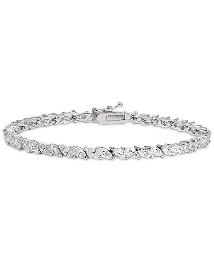 Cubic Zirconia Marquise Tennis Bracelet in Sterling Silver, Created for  Macy's