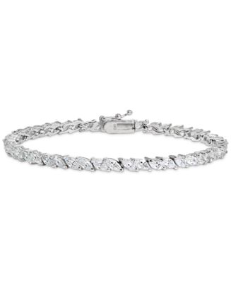 Giani Bernini Cubic Zirconia Marquise Tennis Bracelet in Sterling Silver,  Created for Macy's - Macy's