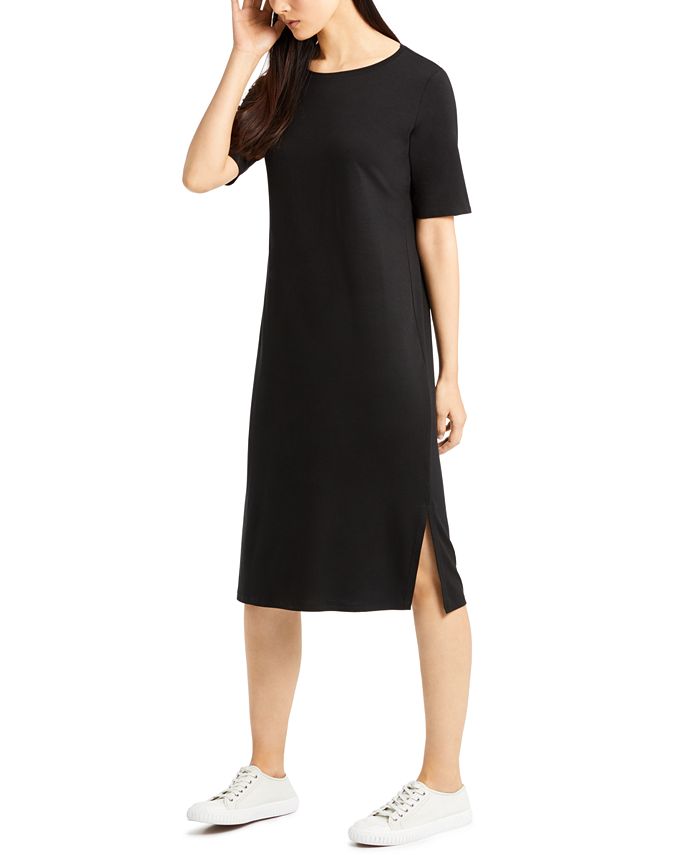 Eileen Fisher Round-Neck Shift Dress,Regular & Petite Sizes - Macy's