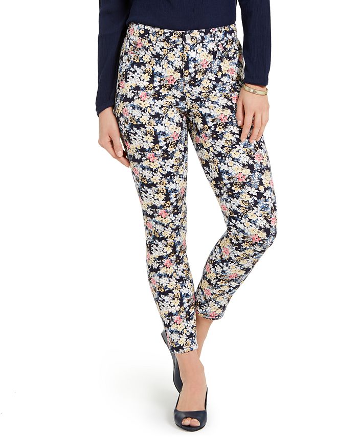 Charter Club Petite Floral Printed Bristol Skinny Ankle Jeans, Created ...