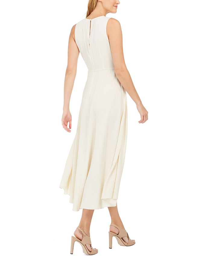 Calvin Klein Women's Textured Ruffled Hem Dress White Size 6