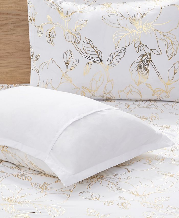 Intelligent Design Magnolia Metallic Floral 4Piece Twin/Twin XL