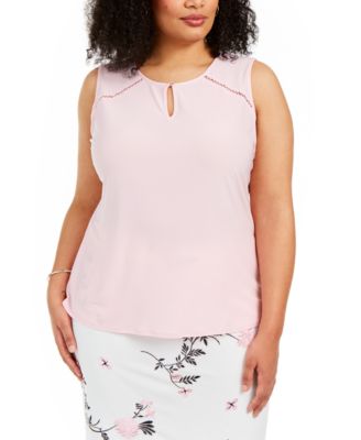 macys plus size white blouses